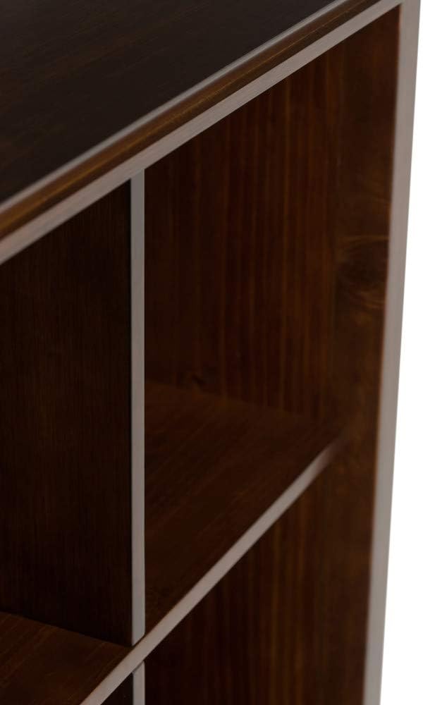 SIMPLIHOME Artisan Bookcase - 57 inch Tall 12-Cube Solid Wood Cube Organizer in Russet Brown, Transitional Storage Bookcase for Living Room, Study Room or Office with Fixed Shelves and Tapered Legs