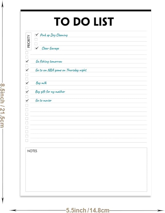 Nokingo (3 Packs) To Do List Notepad - 50 Sheets/Pad, Total 150 Sheets, To Do List Pad with Check List Organizing, Tear Off, Simple Script, College Ruled To Do Planner for Daily Task, 8.5"x11"