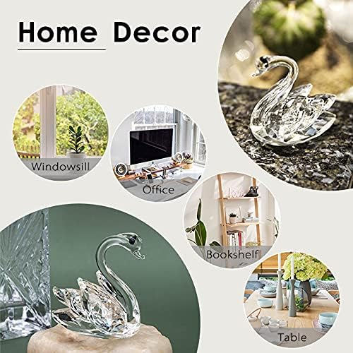 H&D HYALINE & DORA Sparkle Crystal Swan Figurine Collection Paperweight Table Centerpiece Ornament