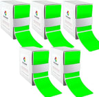 ChromaLabel 2 x 3 Inch Rectangle Labels for Storage Bins and Label Tape, 250 Adhesive Tags per Dispenser Box, Fluorescent Green Stickers - Case of 5
