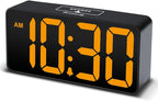 DreamSky Small Digital Alarm Clock for Bedroom, Large Big Numbers Display with Brightness Dimmer, Electric Bedside Desk Clock with USB Charging Port, Adjustable Alarm Volume, USB-C Adapter Powered