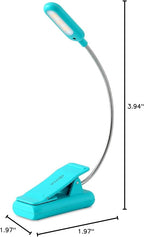 VAVOFO Clip On Book Light for Bed Kids, 7 LED Reading Light with 9-Level Warm Cool White Daylight, Eye Care Lamp with Power Indicator for Bookworms (Blue)