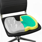 LuminaRest® Gel Enhanced Seat Cushion for Long Sitting | Premium CertiPUR-US® Certified Memory Foam | Non-Flattening Office Chair Cushion for Tailbone Pain Relief, Sciatica & Back Support (Gray)