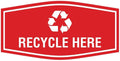 Fancy Recycle Here Sign (Red) - Small