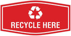 Fancy Recycle Here Sign (Red) - Medium