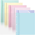 6 PCS Pastel Plastic Report Covers with 3 Prongs Clear Front Presentation Folders 3 Prong Folders for Resume Portfolio Document Report Letter Proposal School Classroom Office Supplies (Pastel)