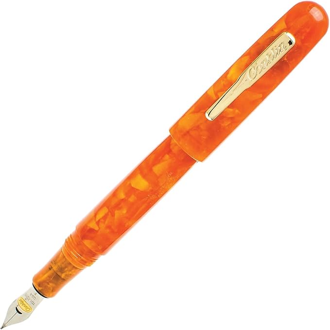 Conklin All American Fountain Pen in Sunburst Orange – Stub Nib, Vibrant Design & Artistic Craftsmanship – Ideal Gift for Calligraphers & Pen Collectors