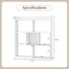Giantex 7 Cube Bookshelf of 2, Free-Standing Wooden Bookcase, 4 Tier Home Display Shelf, Horizontal Storage Unit w/Anti-Toppling Devices, Open-Back Display Rack for Study, Living Room, White