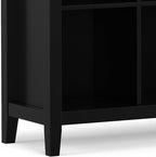 SIMPLIHOME Artisan Bookcase - 57 inch Tall 12-Cube Solid Wood Cube Organizer in Black, Transitional Storage Bookcase for Living Room, Study Room or Office with Fixed Shelves and Tapered Legs