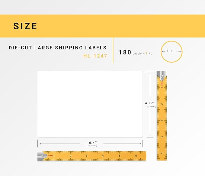 HOUSELABELS Compatible with DK-1247 Replacement Roll for Brother QL Label Printers; 180 Large Shipping Labels; 4.07" x 6.4" (103mm*163mm) - 20 Rolls
