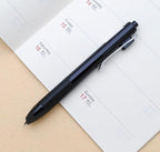 xixixiaozhu OASO K018 Sealed Retractable Fountain Pen Set 0.5mm with 2pcs Blue Ink Cartridges Smooth Writing for School Students (Black)