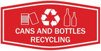 Fancy Cans and Bottles Recycling Sign (Red) - Small
