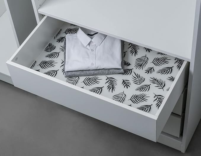Leaf Shelf Liner for Kitchen Cabinets Non-Adhesive Drawer Liner Non-Slip Refrigerator Liner Waterproof Fridge Pad Cupboard Mat