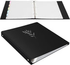 Uquelic 80-Pocket Binder with Plastic Sleeves for Letter/A4 Size(11" x 8.5"), Silver Leaf Printed Cover, Document Binder Organizer for Papers, Certificates and Artwork with Macaron PP Divider Pages