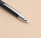 JINHAO 20 Press Fountain Pen, Retractable Capless Resin Pen with Ink Converter (F Nib 0.5mm, Bright Black)