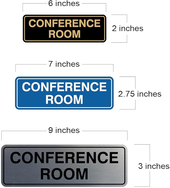 Standard Conference Room Sign - Ivory/Dark Brown - Medium 5 Pack