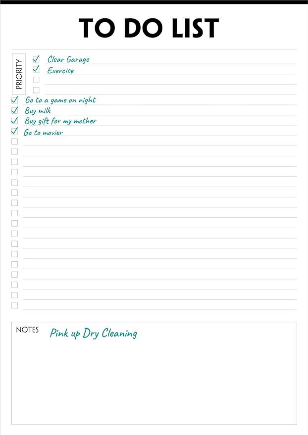 To Do List Notepad - 8.5"x11", 50 Sheets, To Do List Pad with Check List Organizing, Tear Off, Simple Script, College Ruled To Do Planner for Daily Task
