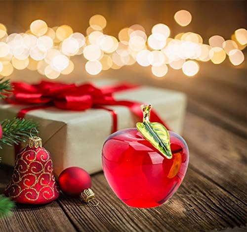H&D Glaze Crystal Apple Paperweight Craft Decoration (red)