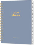 SUNEE 2026 Planner, Weekly and Monthly Calendar Planner, January 2026-December 2026, Daily Agenda with Tabs, Note Pages, Spiral Binding, 6.4"x8.3", Gray Blue