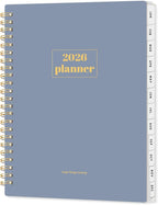 SUNEE 2026 Planner, Weekly and Monthly Calendar Planner, January 2026-December 2026, Daily Agenda with Tabs, Note Pages, Spiral Binding, 6.4"x8.3", Gray Blue