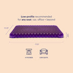Purple Simply Seat Cushion | Pressure Reducing Grid Designed for Ultimate Comfort | Designed for Cars and Travel | Made in The USA