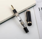 JINHAO 1935 Fountain Pen TIANDAO Series #8 Nib Ink Pen with Guitar-Shaped Clip and Ink Converter (F Nib 0.5mm, Black)