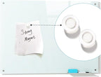 Magnetic Dry Erase Glass WhiteBoard - Frameless Wall Mounted Glass White Board for School Teaching Office Meeting 24"x36"
