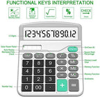 Solar & AA Battery Dual Power Electronic Calculator - 12-Digit Large Display (2 Basic Black & 1 Updated Silver)