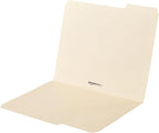 Amazon Basics File Folders with Tabs for Filing, 1/3-Cut Tab, Assorted Positions, 8.5x11 inches, Letter Size, Manila, Pack of 100