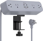 PD30W Desk Clamp Power Strip, Desktop Mount Surge Protector, Fast Charging Station, 5Ft Extension Cord Desk Edge Mount Shelf with 4 Outlets 4 USB Ports (2 USB C), Home Accessories Essentials, Grey