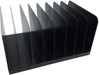 Huron Desktop File Binder Organizer Storage Vertical 8 Slot, Black Commercial Grade Steel