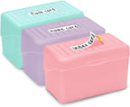 H4D Index Card Holder 3x5, Index Card Box Organizer Case, 3x5 Flash Note Card Holder, 3 Packs (Pastel Colors)