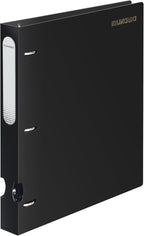 MUKAWA 1 Inch 3 Ring Binder, D-Ring Binder Holds 250 Sheets, PP Cover with Writable Spine Label, Lay-Flat Design, Letter Size 8.5x11, Lightweight for School, Office & Home Organization, 1 Pack, Black