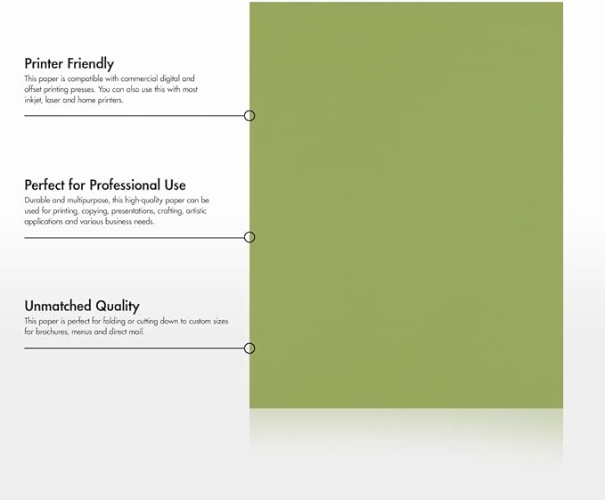 LUXPaper 8.5" x 11" Paper | Letter Size | Avocado Green | 70lb. Text | 250 Qty
