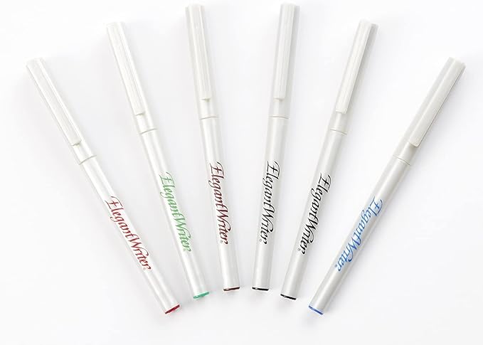 Speedball 2881 Elegant Writer 6 Fine Calligraphy Markers Set, Assorted Colors