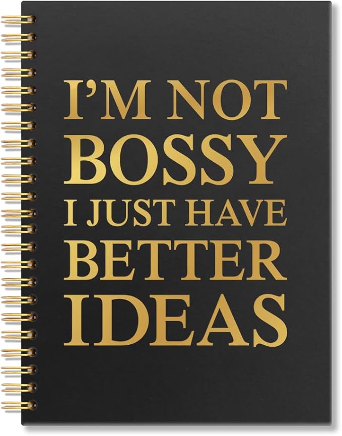 Vgrti I'm Not Bossy Just Have Better Ideas Spiral Notebook, Funny Saying Sarcastic Work Notebook for Coworkers Boss Adults, Office Humor Gag Gifts Promotion Gifts for Women Men Leader Dad Mom Manager