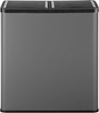 The Step N' Sort 18.5 Gallon Extra Large Capacity, Soft-Step, Dual Trash and Recycling Bin with Removable Inner Bins, Grey
