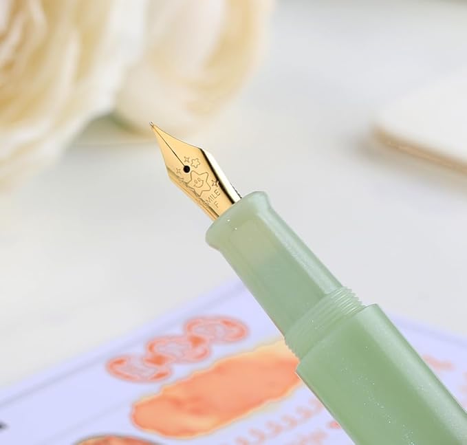 czxwyst Majohn Wancai 2.0 Mini Pocket-Size Eyedropper Fountain Pen (F Nib 0.5mm, Apple Green)