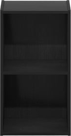 Furinno PASIR Book Shelf, 2-Tier Modern Bookshelf, Open Shelves Bookcase 9 x 12 x 21, for Living Room, Bedroom, Home Office, Blackwood