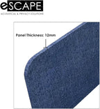 Escape 12" Freestanding Desk Divider | Eco-Friendly Acoustic Privacy Screen | Noise Reducing Desk Partition | 71" Wide | Dark Blue