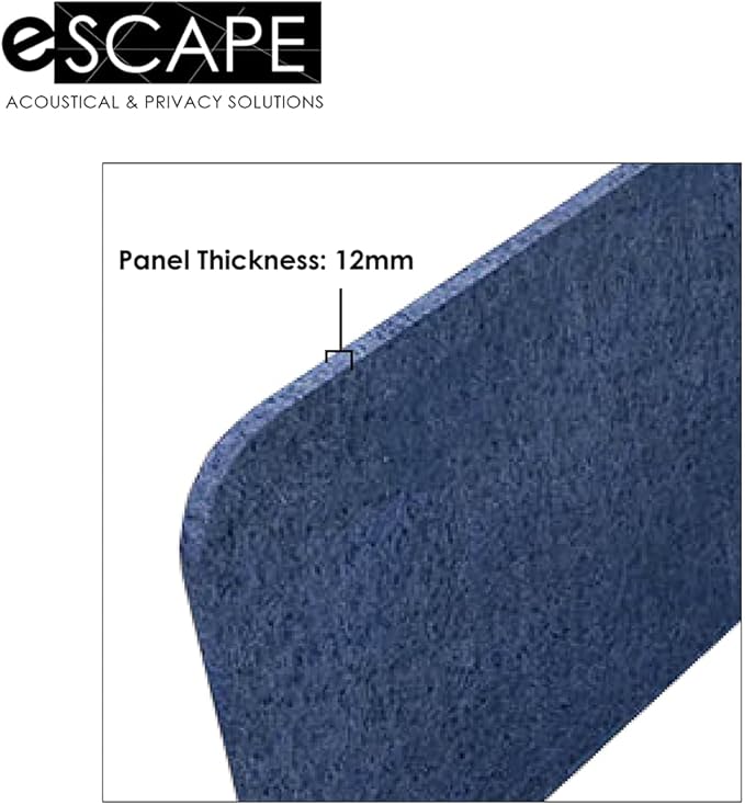 Escape 16" Freestanding Desk Divider | Eco-Friendly Acoustic Privacy Screen | Noise Reducing Desk Partition | 47" Wide | Sky Blue