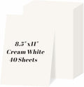 40 Sheets Cream Cardstock 8.5" x 11", 85lb/230gsm Ivory Card Stock, Off White Printer Paper for DIY Cards, Invitations, Gift Tags, Office Printing, Certificates, Menus
