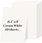 40 Sheets Cream Cardstock 8.5" x 11", 85lb/230gsm Ivory Card Stock, Off White Printer Paper for DIY Cards, Invitations, Gift Tags, Office Printing, Certificates, Menus