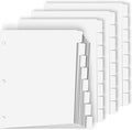 Binder Dividers for 3 Ring Binder, 1/8 Cut Tabs, Letter Size, Blank Write On Page Dividers with 8 Big Tabs for School Office Home, 4 Sets, 32 Dividers, White