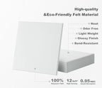 G Gamit Large Felt Wall Tiles Bulletin Board,Large Cork Board Alternative with 30 Pushpins,8-Pack Felt Pin Board with 56 Safe Removable Adhesive Tabs for Home Office School (White)
