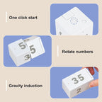Pomodoro Timer Cube, Desk Productivity Time Management Tool with 10 Timer Presets, Adjustable Volume Small Pomodoro Cube for Task Work Cooking Kitchen