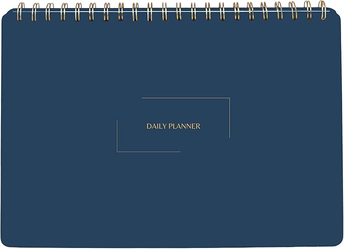 Merely Home Undated Daily Planner | 8.25” x 11.75” Work To-Do Notebook | ADHD Academic Organizer | Multi-Layout | Men and Women Planner | College Supplies | Navy | Landscape Layout
