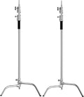 2 Pack Photography C Stand: 100% Stainless Steel - Max Height 10.5ft/131inch Heavy Duty Light Stand