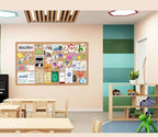 Large Bulletin Board, Foldable 60x36 Inches Cork Board Alternative, Large Felt Board Decorative Pin Board for Wall, Foldable Photo Board Self-Adhesive Vision Board with 36 Pushpins Brown