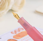 czxwyst Majohn Wancai 2.0 Mini Pocket-Size Eyedropper Fountain Pen (F Nib 0.5mm, Strawberry Red)
